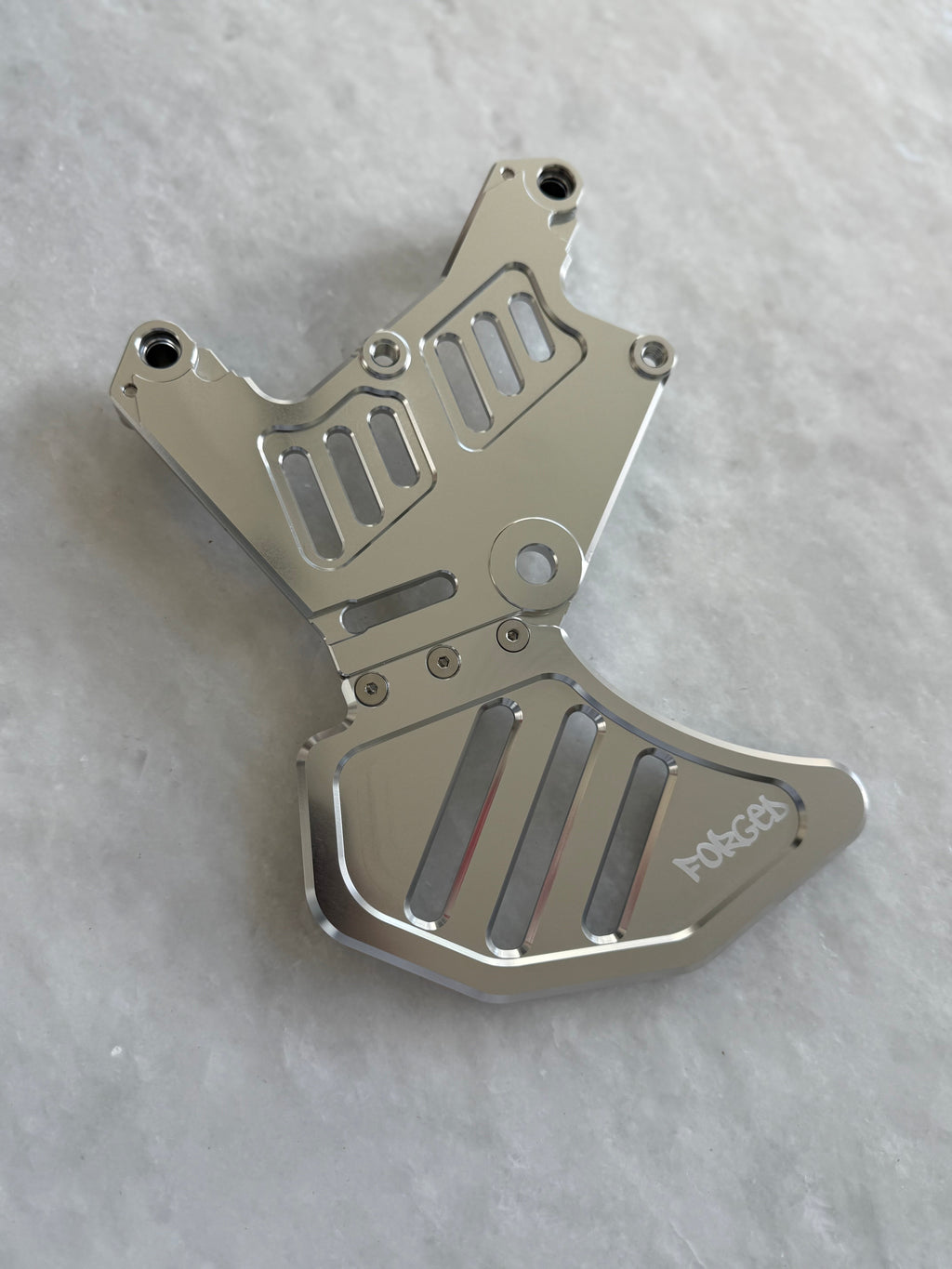 Metal E-Moto Dual Caliper Mount with rotor guard