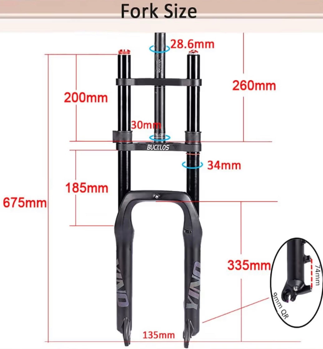 Upgraded Macfox, Super73, Ridstar Front suspension